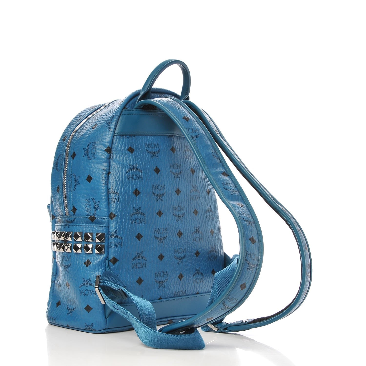 MCM Visetos Side Stud Small Stark Backpack Blue 4 of 12