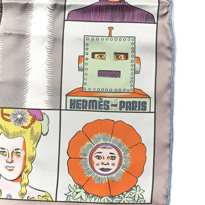 Hermes Silk Double Face Dress Code Scarf 90 Rose Jaune Multicolor 2 of 5