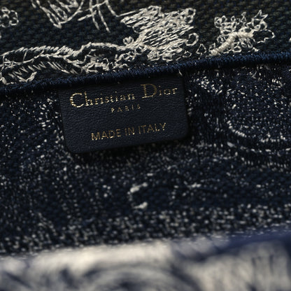 Christian Dior Canvas Embroidered Medium Dioriviera Toile De Jouy Reverse Book Tote Blue 6 of 11