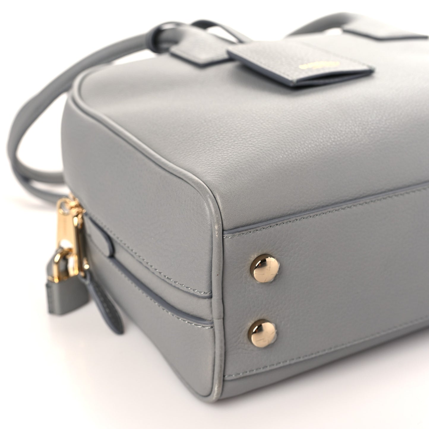 Soft Grain Calfskin Half Cube Bag Bright Cloud Grey