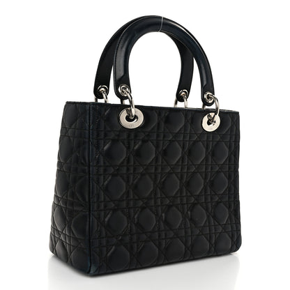 Christian Dior Lambskin Cannage Medium Lady Dior Black 3 of 16