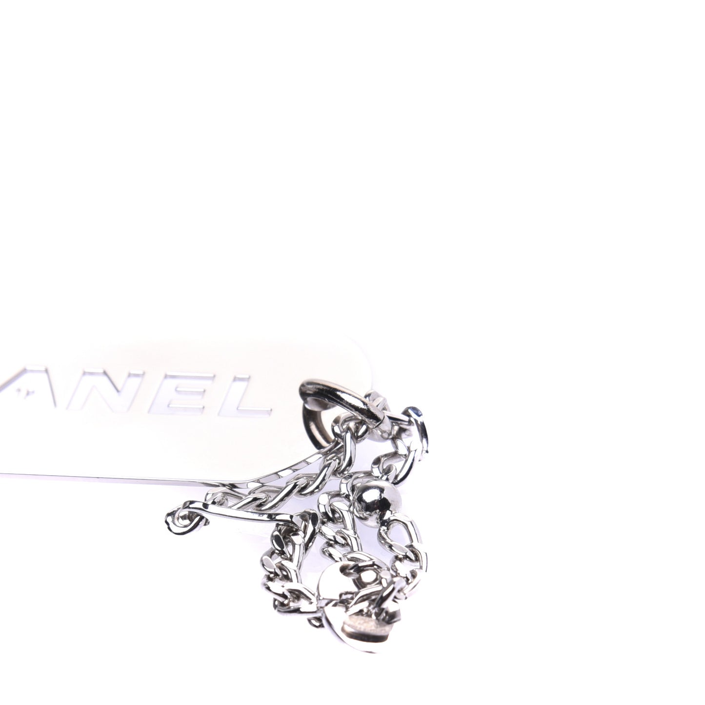 Dog Tag Key Charm Silver