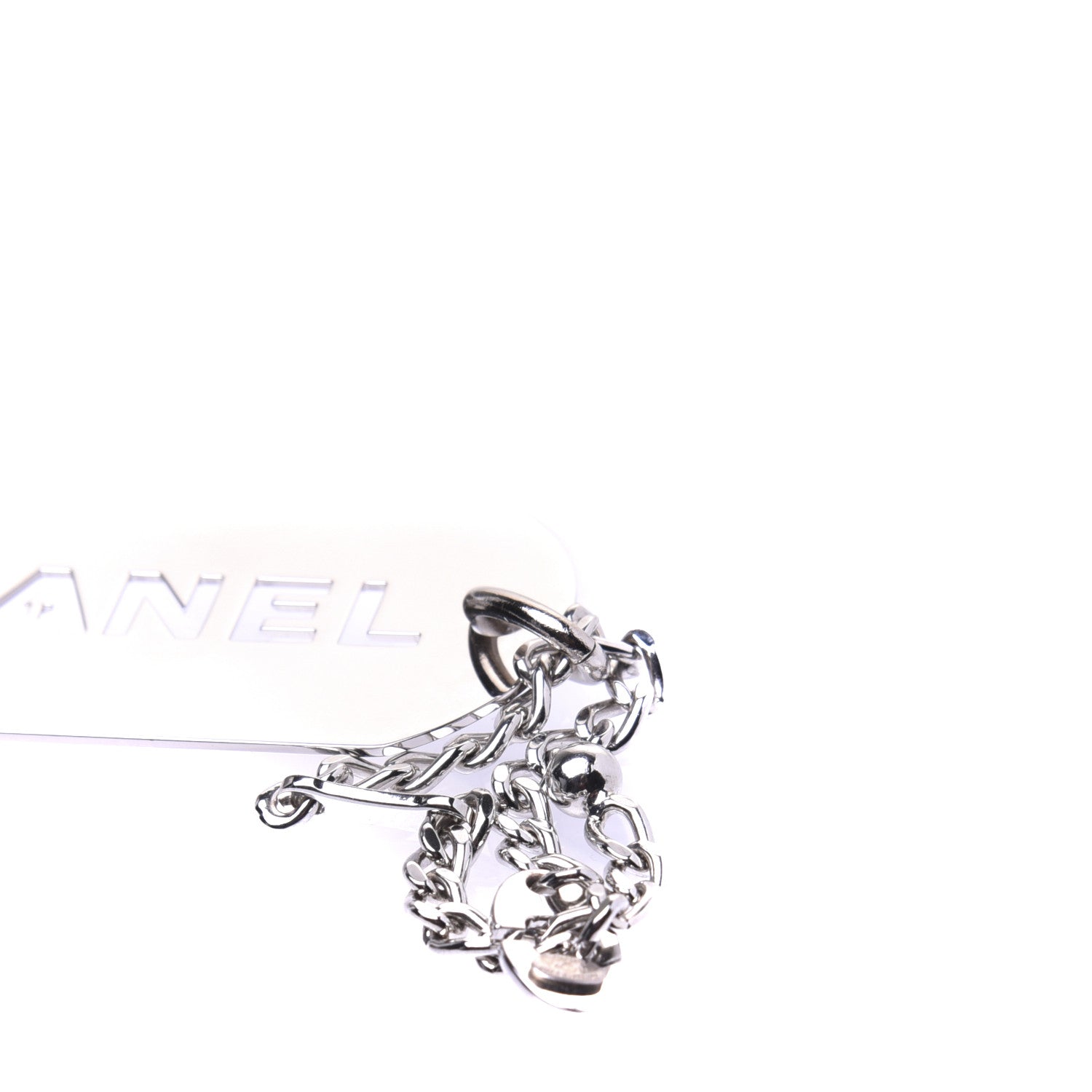 Chanel Dog Tag Key Charm Silver 11 of 12