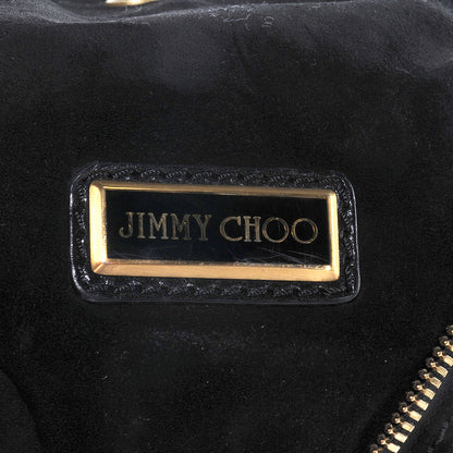 Jimmy Choo Liquid Patent Suede Mandah Tote Black 5 of 9