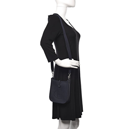 Hermes Taurillon Clemence Amazone Evelyne TPM Bleu Nuit Bleu Indigo 2 of 10