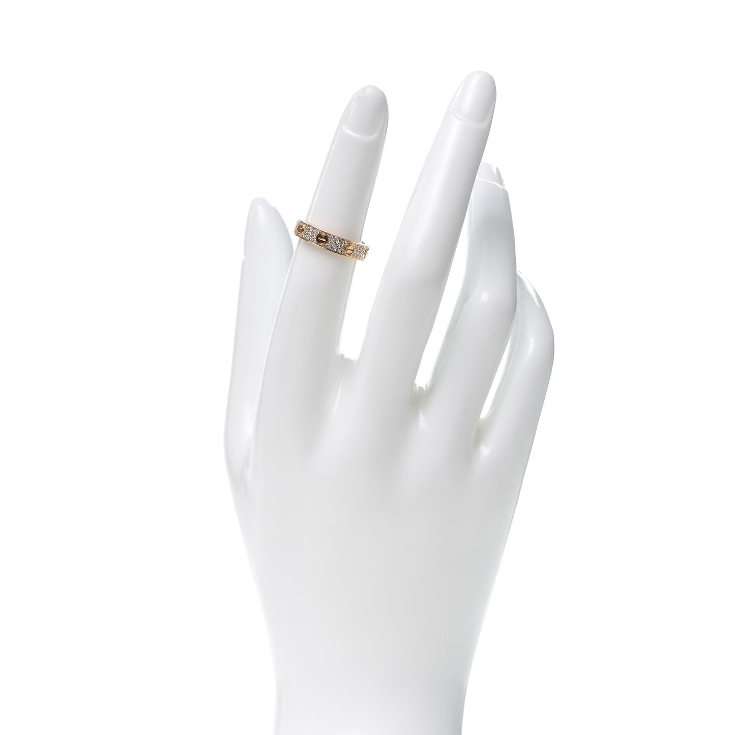 18K Yellow Gold Diamond 4mm LOVE Wedding Paved Band Ring 49 5