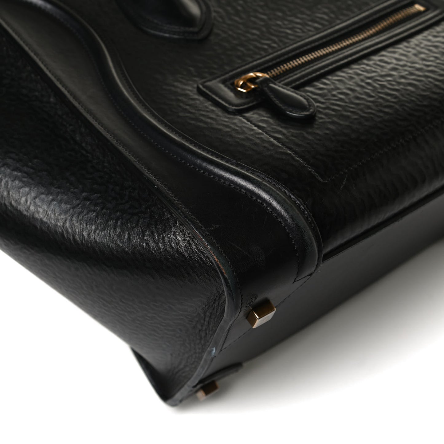 Calfskin Astrakhan Embossed Mini Luggage Black