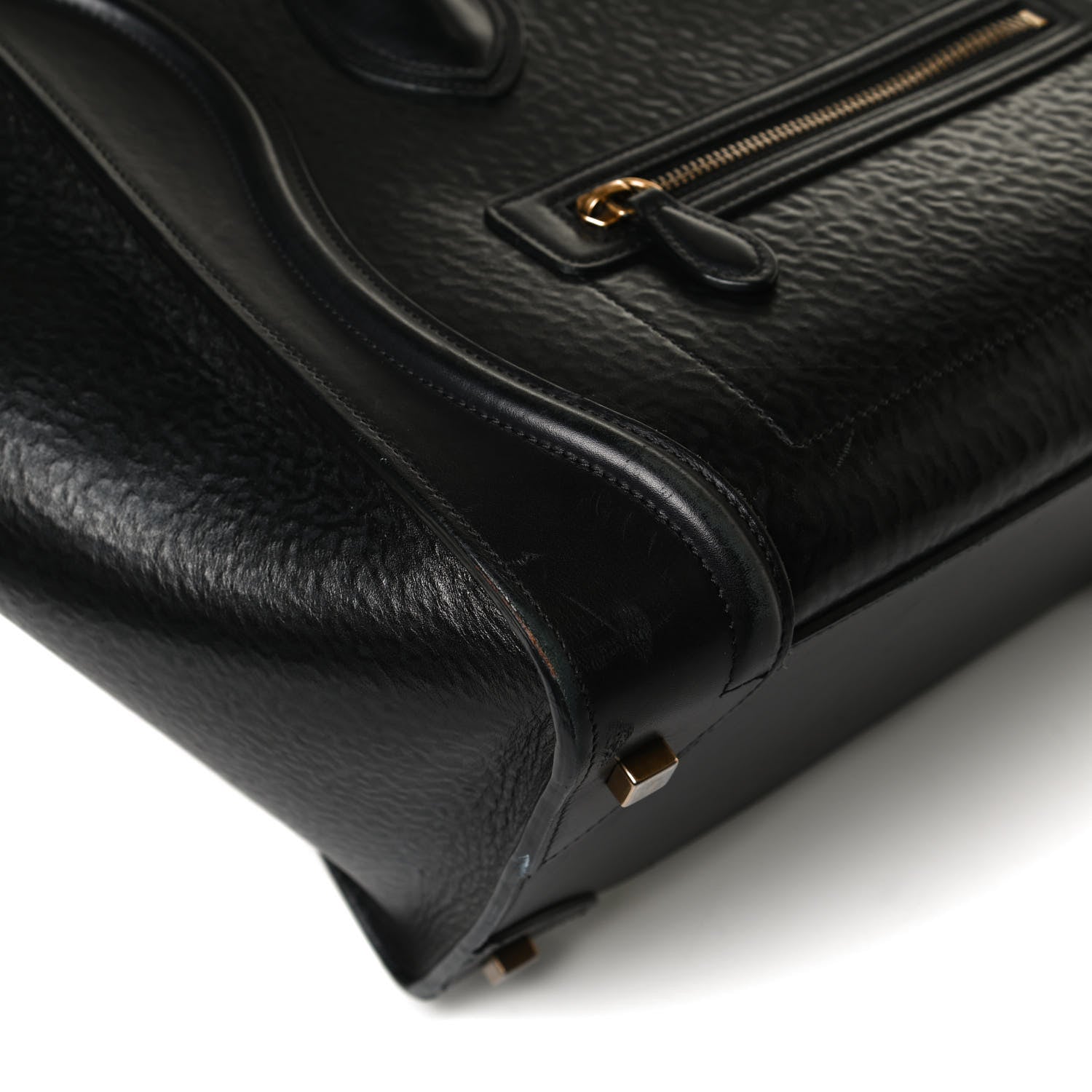 Celine Calfskin Astrakhan Embossed Mini Luggage Black 17 of 22