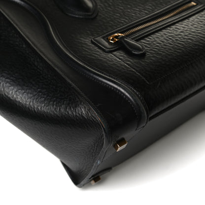 Celine Calfskin Astrakhan Embossed Mini Luggage Black 17 of 22