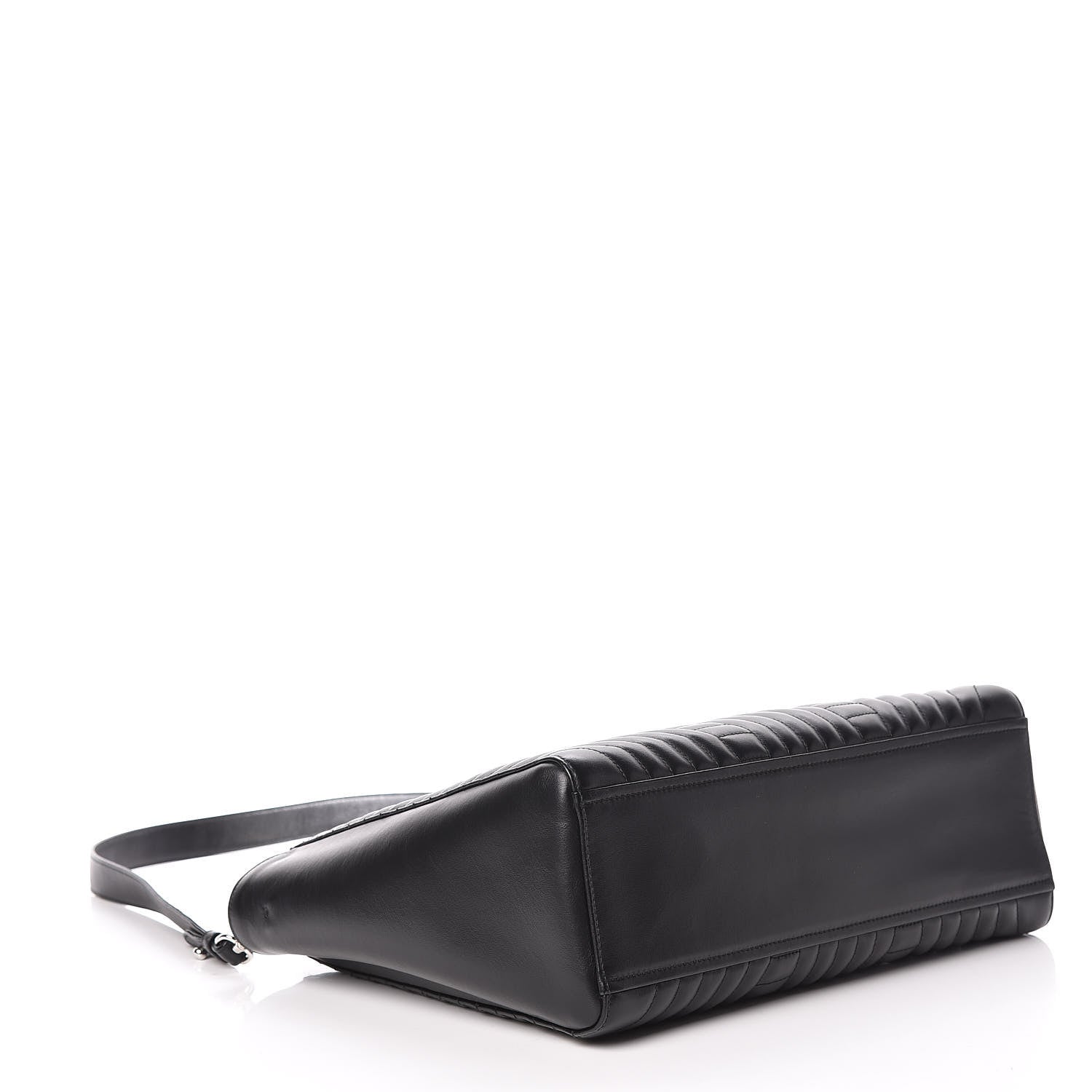 Prada Soft Calfskin Impunture Diagramme Tote Black 4 of 8
