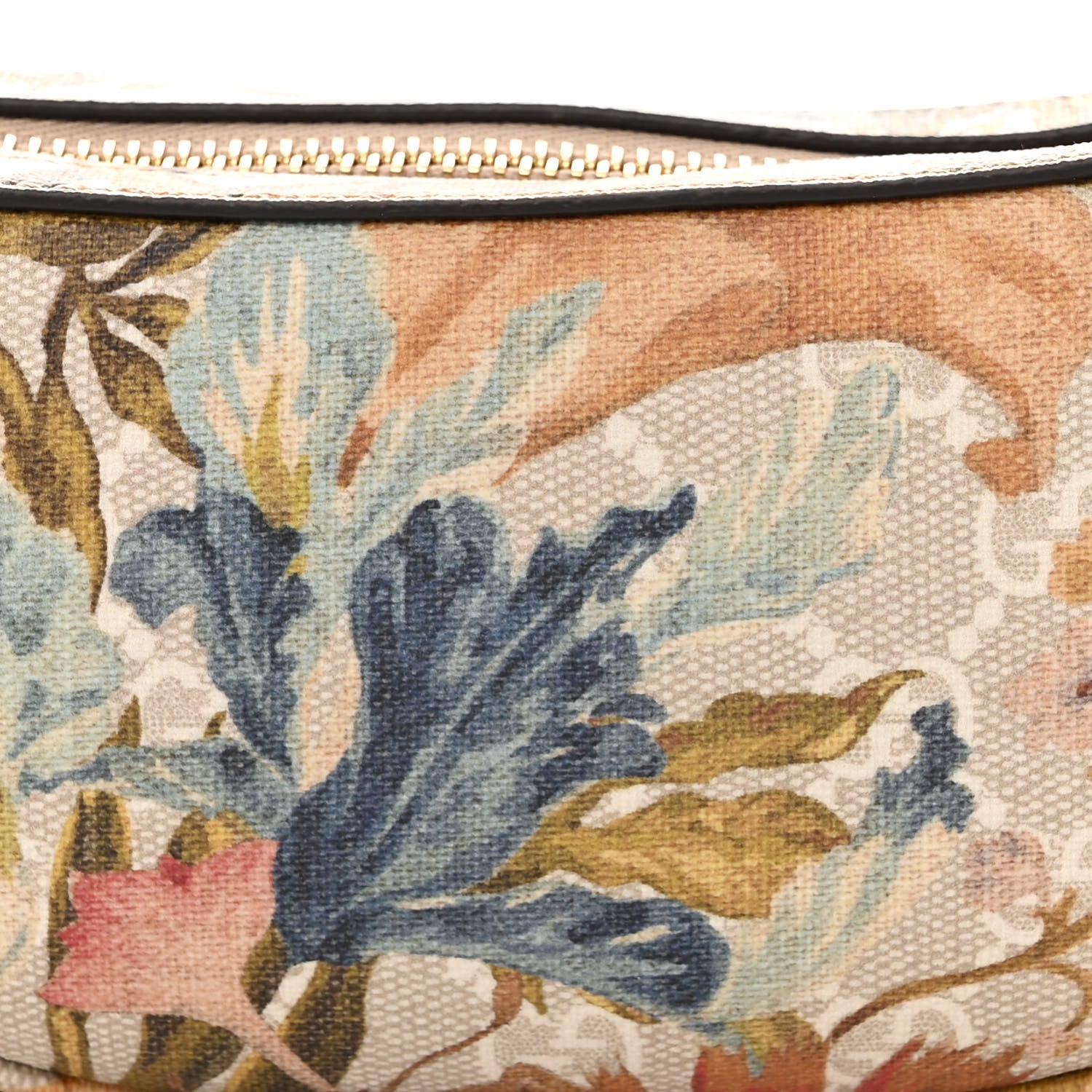 Gucci GG Supreme Monogram Water Flora Web Mini Ophidia Half Moon Hobo Beige White Multicolor 8 of 10