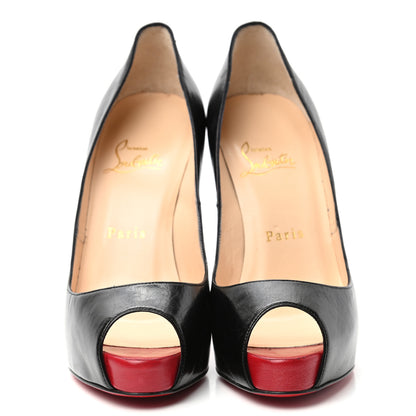 Christian Louboutin Kid Very Prive 120 Pumps 36.5 Black Red 2 of 11