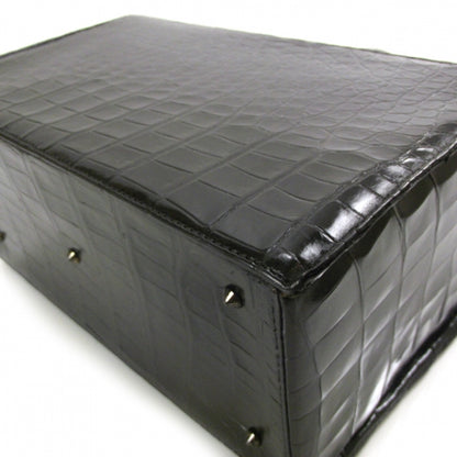 Hermes Black Vintage Crocodile Satchel 5 of 8