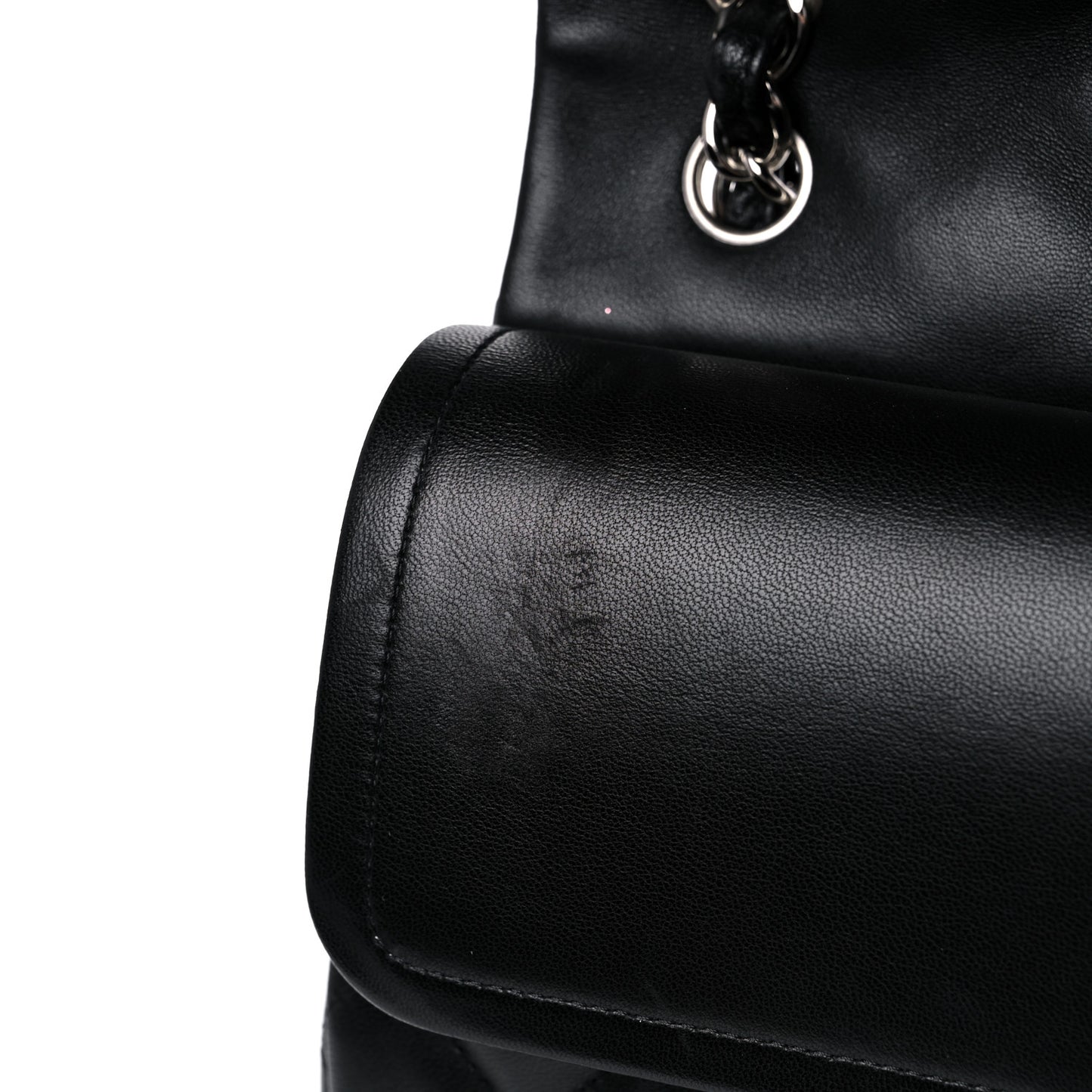 Lambskin Quilted Jumbo Double Flap Black