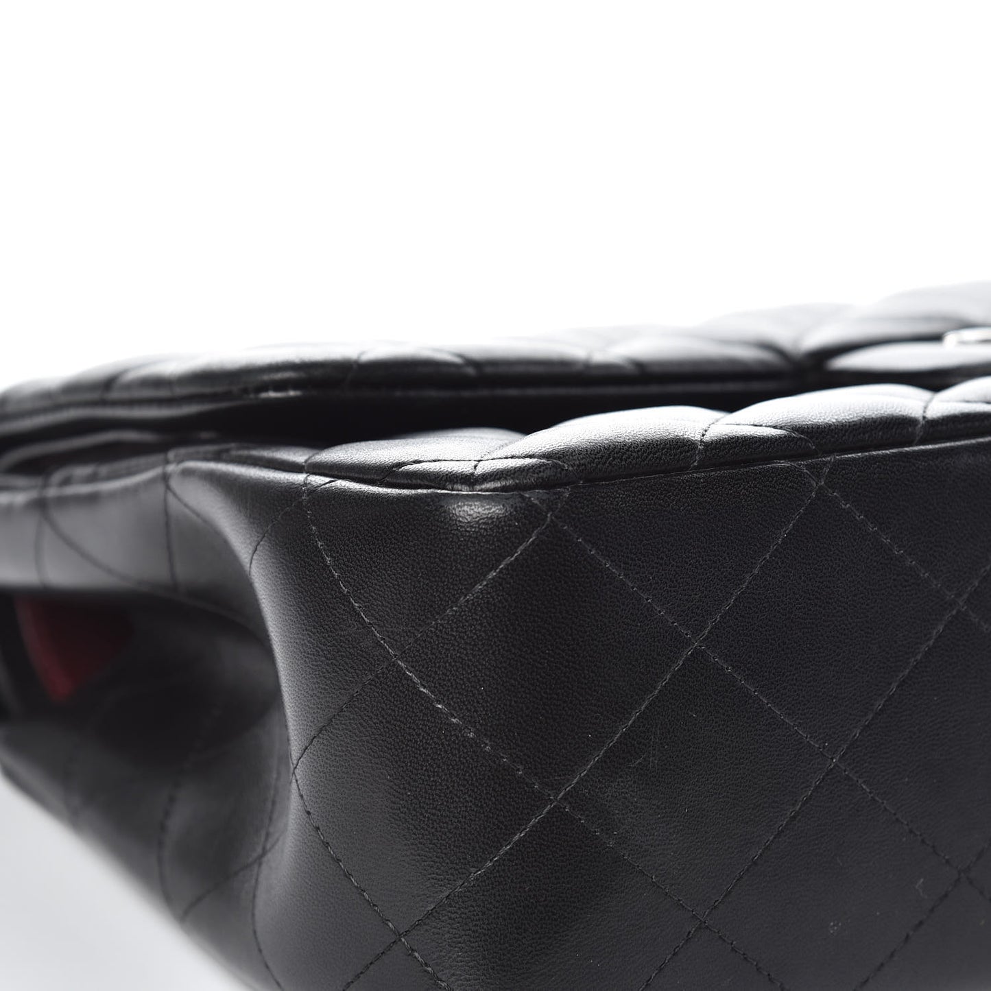 Lambskin Quilted Jumbo Double Flap Black