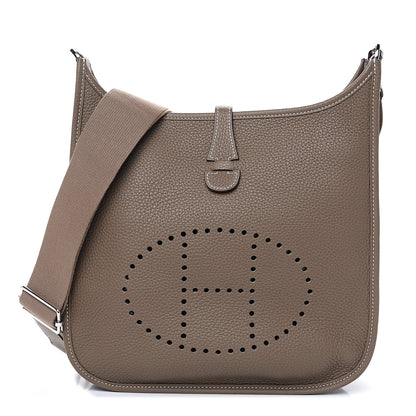 Hermes Taurillon Clemence Evelyne III PM Etoupe 1 of 9