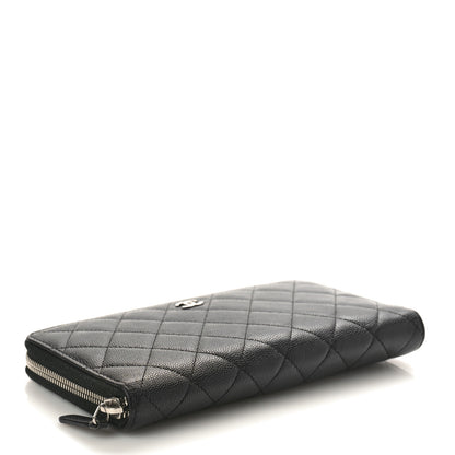 Chanel Caviar Quilted Large Zip Around Organizer Wallet Black 4 of 9