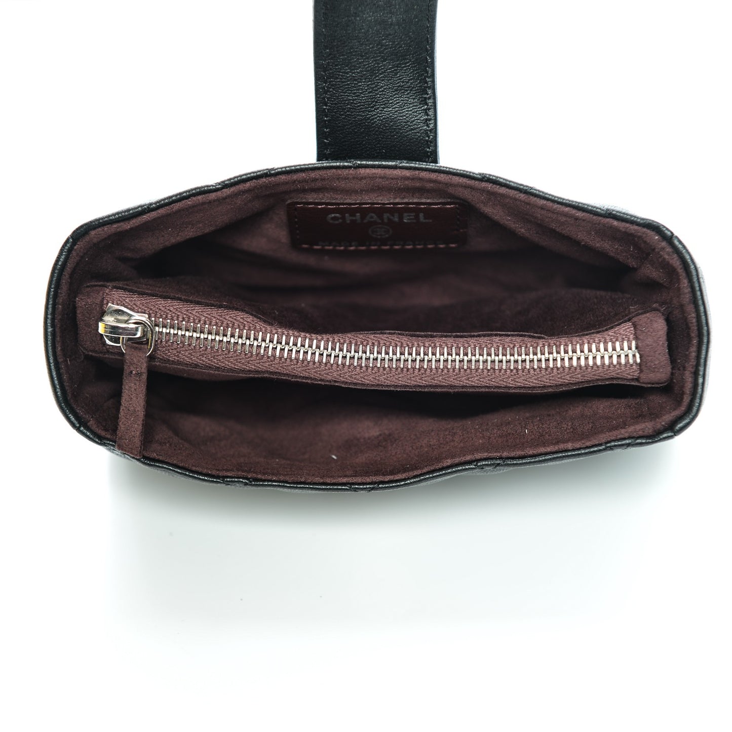 Lambskin Quilted Mini Phone Holder Clutch Black