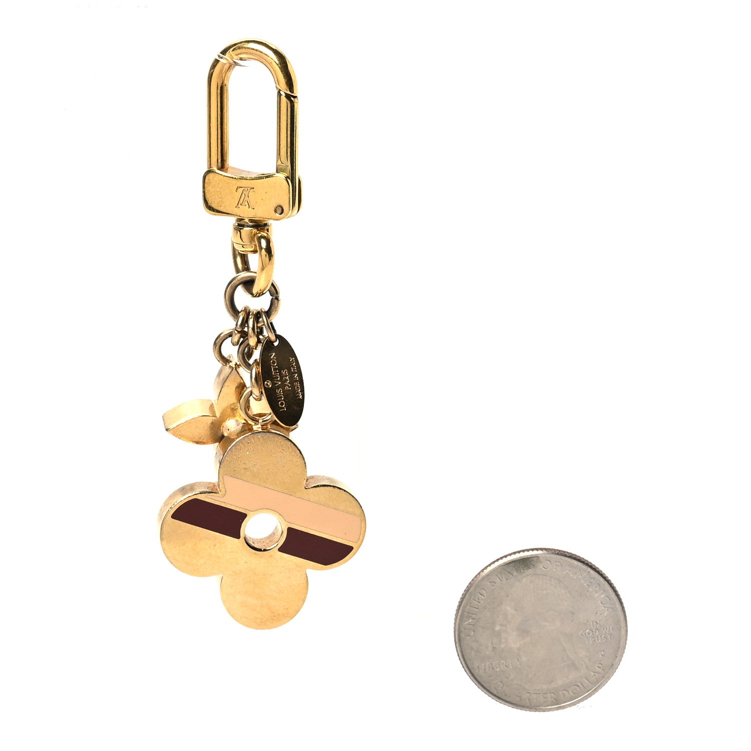 Louis Vuitton Striped Flowers Bag Charm Key Holder 2 of 4