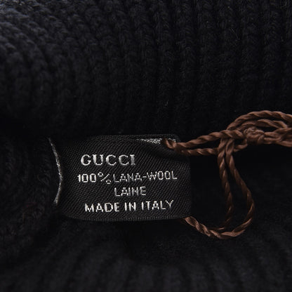 Gucci Wool GG Monogram Beanie Hat Black 5 of 6