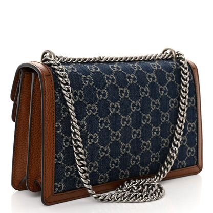 Gucci New Denim GG Monogram Dollar Calfskin Enamel Small Dionysus Shoulder Bag Blue Tea Cuir Epilog Electric Blue 2 of 8