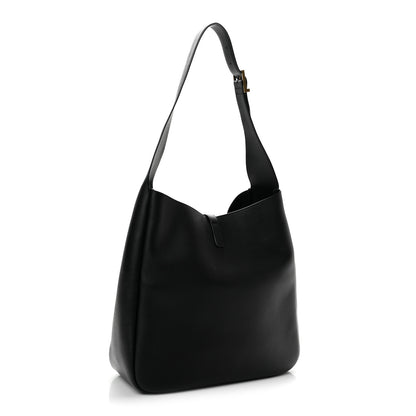 Saint Laurent Smooth Calfskin Large Le 5 A 7 Soft Hobo Black 2 of 12