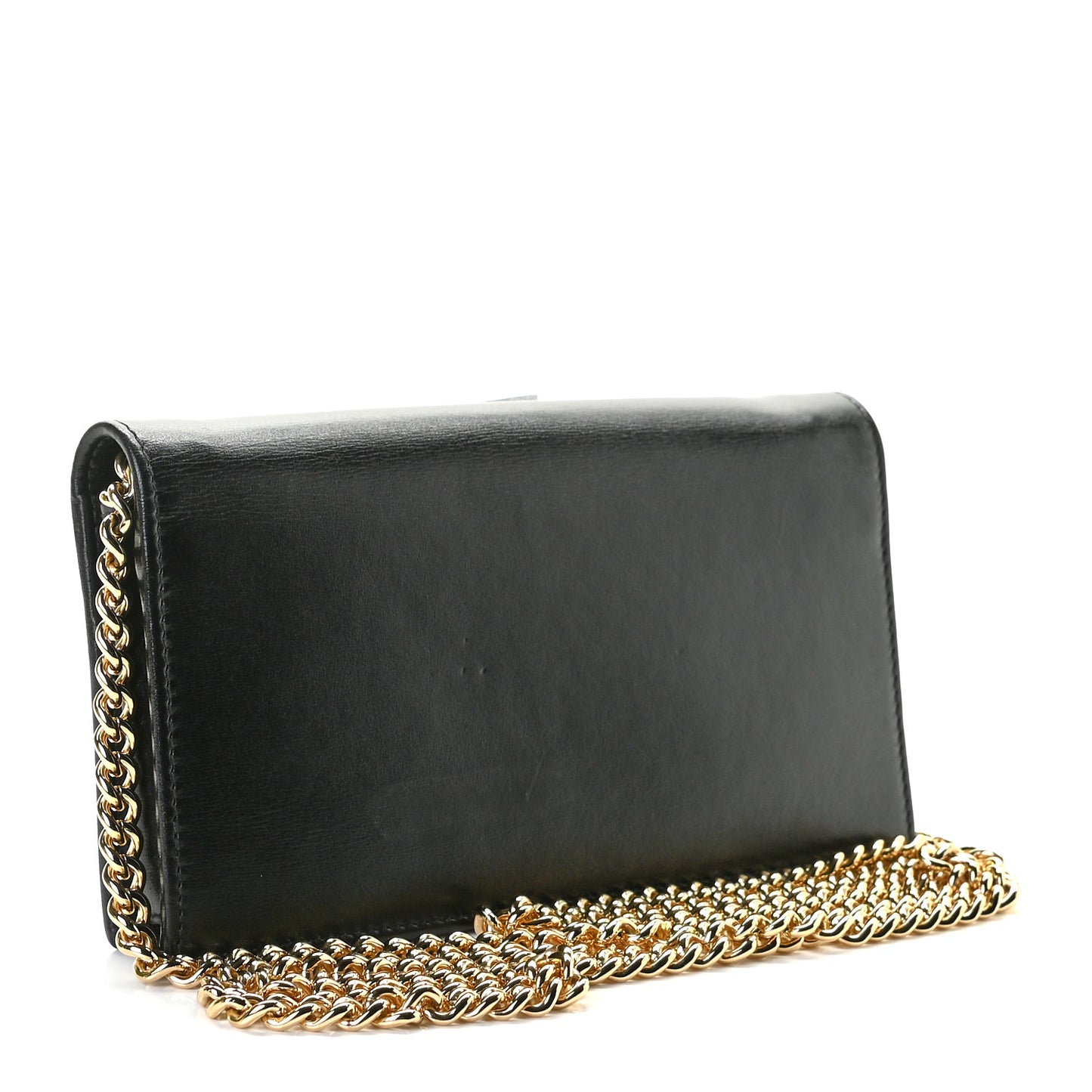 Boarded Plutone Calfskin Horsebit 1955 Wallet On Chain Black