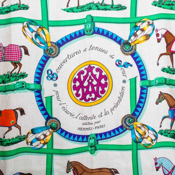Hermes Cashmere Silk Couvertures et Tenues de Jour Shawl 140 4 of 7