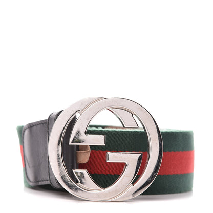 Gucci Calfskin Web Interlocking G Belt 100 40 Black 1 of 7