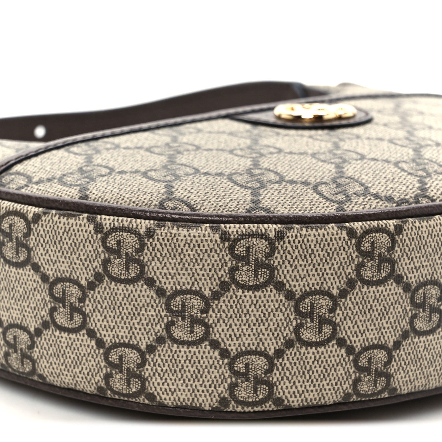 Gucci GG Supreme Monogram Textured Dollar Calfskin Small Ophidia Shoulder Bag Beige Ebony New Acero 9 of 11