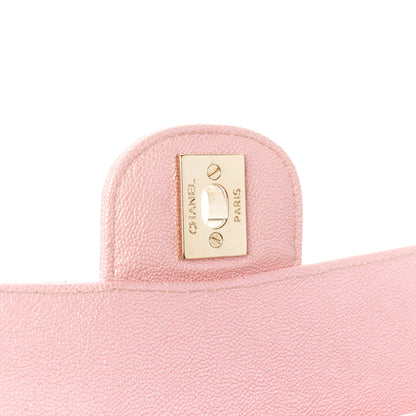 Chanel Iridescent Caviar Quilted Medium Double Flap Rose Pink 7 of 11