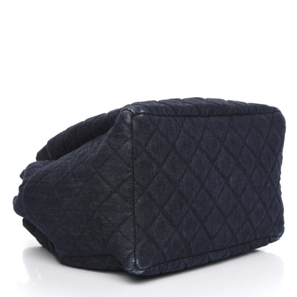 Chanel Washed Denim Quilted Large Urban Spirit Drawstring Bag Dark Blue 4 of 11