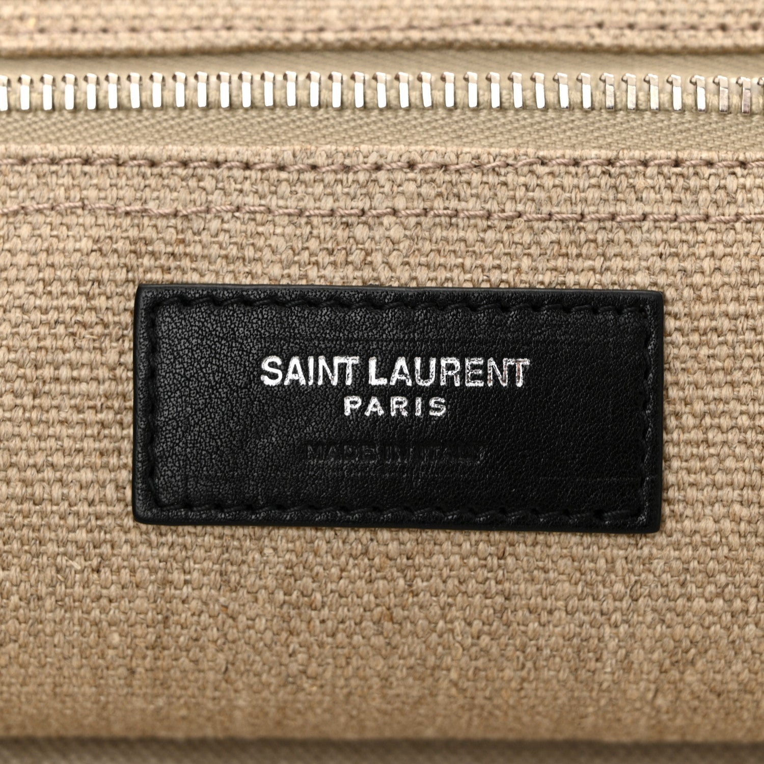 Saint Laurent Linen Calfskin Rive Gauche Tote Optic White 6 of 10