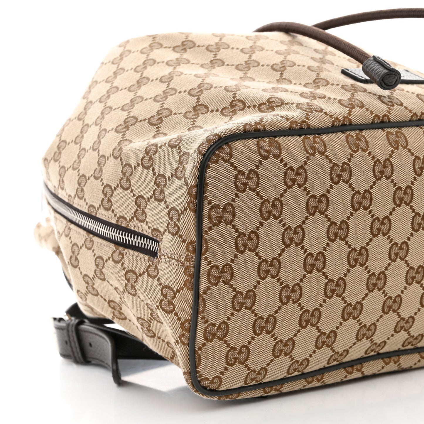 Monogram Dollar Calfskin O Drawstring Backpack Beige Ebony Testa di Moro Dark Chocolate