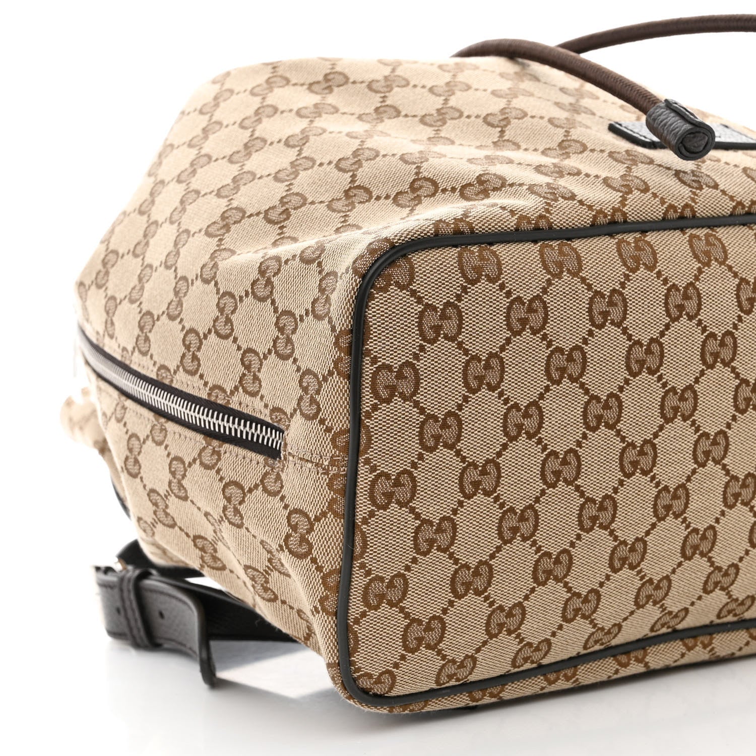 Gucci Monogram Dollar Calfskin O Drawstring Backpack Beige Ebony Testa di Moro Dark Chocolate 9 of 10