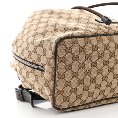 Gucci Monogram Dollar Calfskin O Drawstring Backpack Beige Ebony Testa di Moro Dark Chocolate 9 of 10