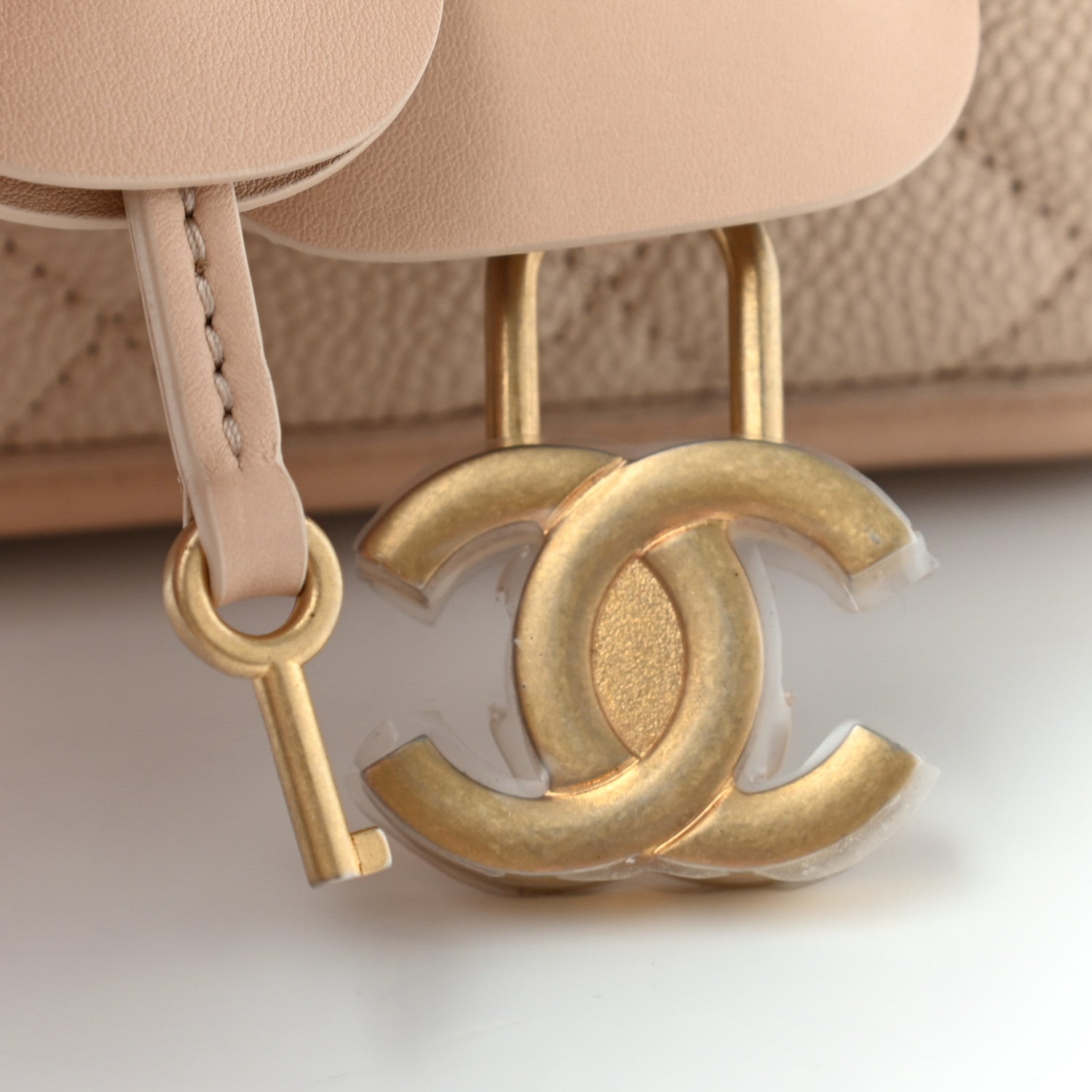 Chanel Caviar Quilted Small CC Filigree Vanity Case Beige 8 of 11