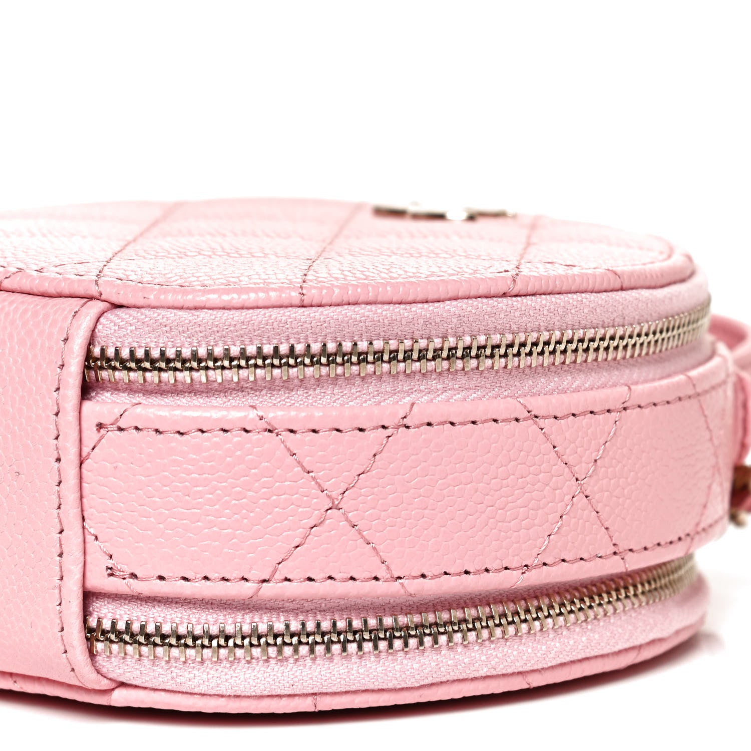 Chanel Caviar Quilted Round Handle With Care Vanity With Chain Pink 10 of 12
