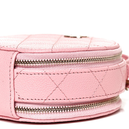 Chanel Caviar Quilted Round Handle With Care Vanity With Chain Pink 10 of 12