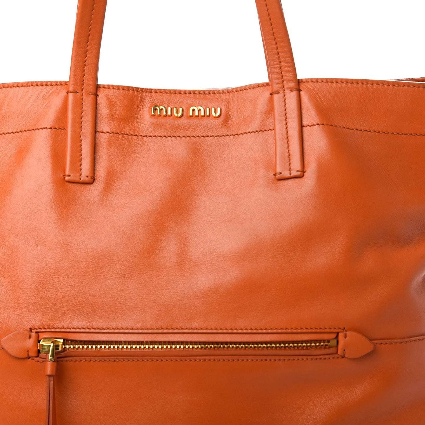 Vitello Soft Shopping Tote Papaya