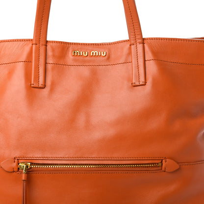 Miu Miu Vitello Soft Shopping Tote Papaya 10 of 10
