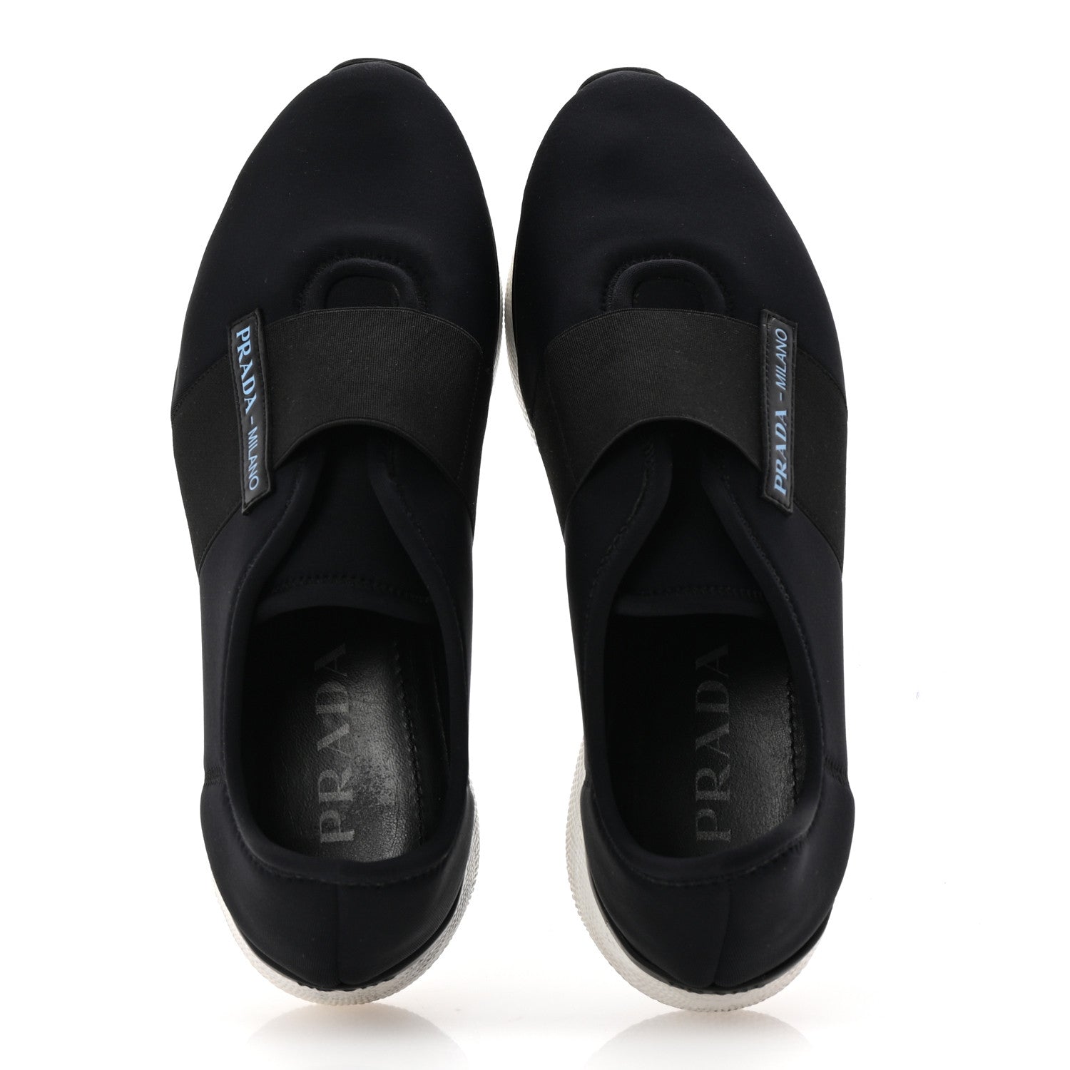 Prada Neoprene Slip On Sneakers 39 Black 2 of 9