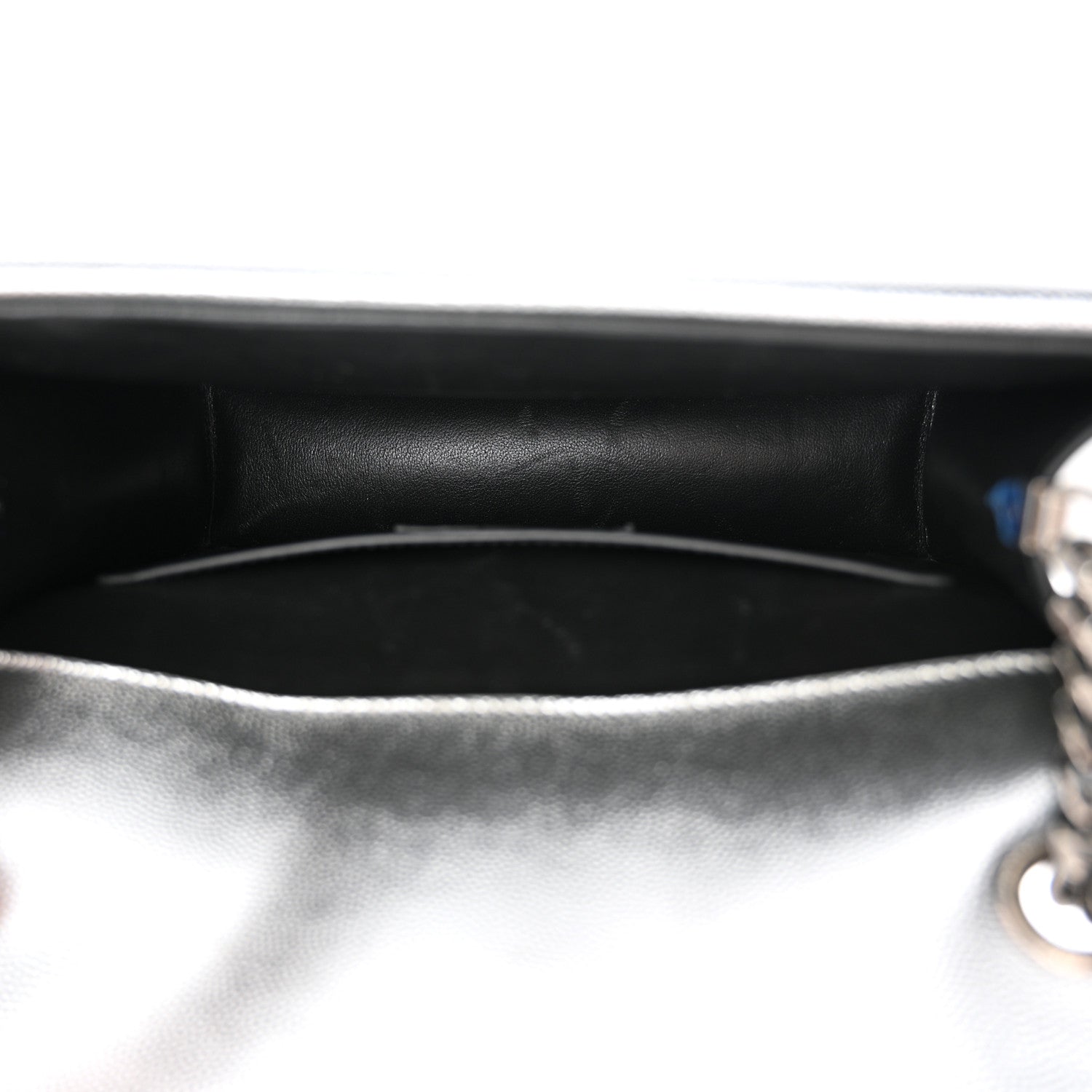 Saint Laurent Grain De Poudre Monogram Medium Sulpice Shoulder Bag Silver 5 of 15