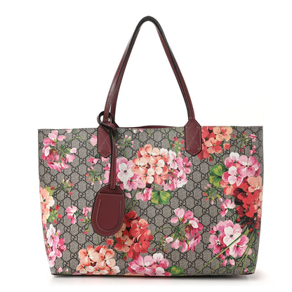 Gucci GG Supreme Monogram Blooms Medium Reversible Tote Beige Multicolor Dry Rose 1 of 19