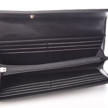 Chanel Caviar Quilted Diamond CC Large Gusset Flap Wallet Black 5 of 8