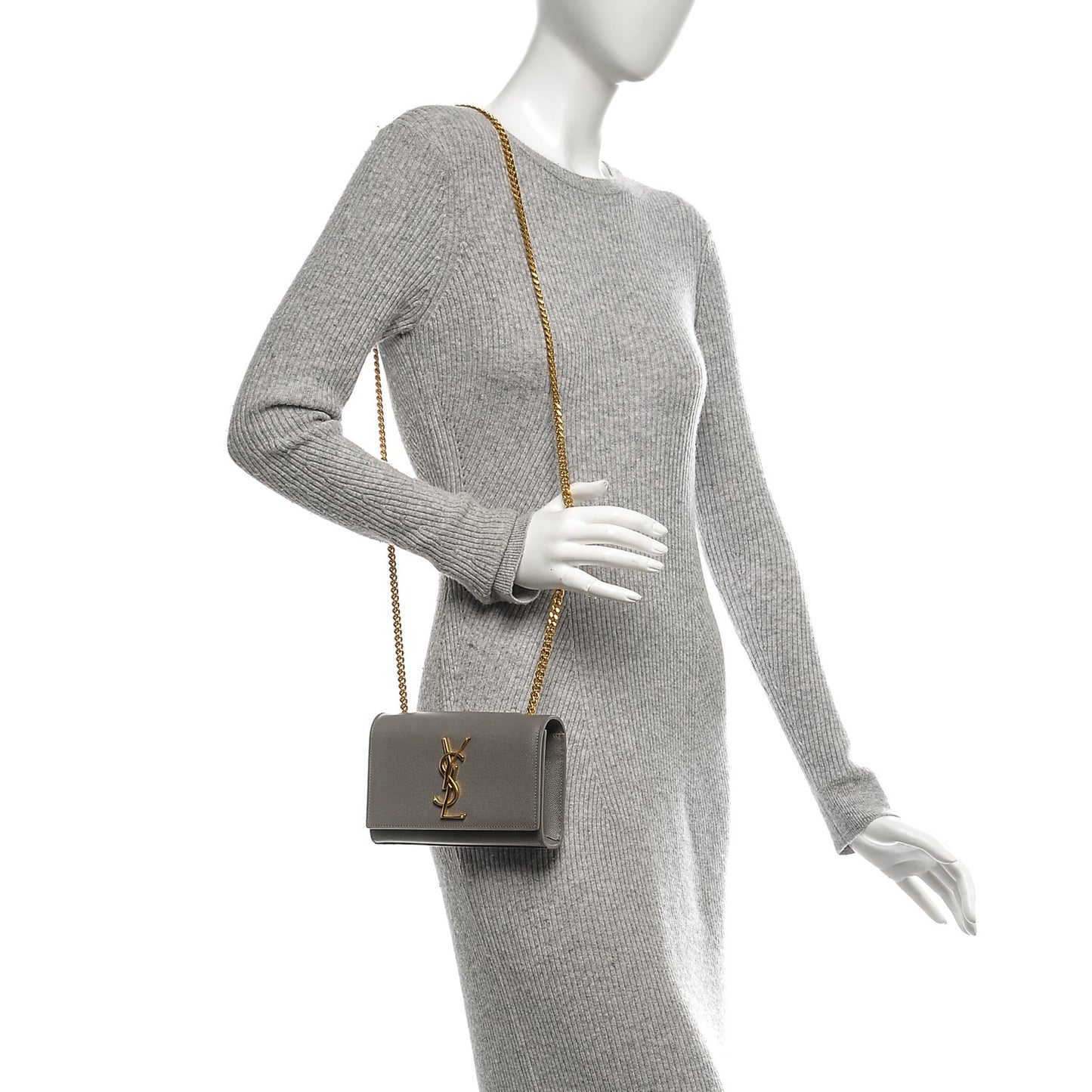 Grain De Poudre Small Monogram Kate Satchel Fog