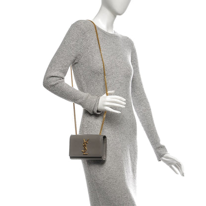 Saint Laurent Grain De Poudre Small Monogram Kate Satchel Fog 2 of 7