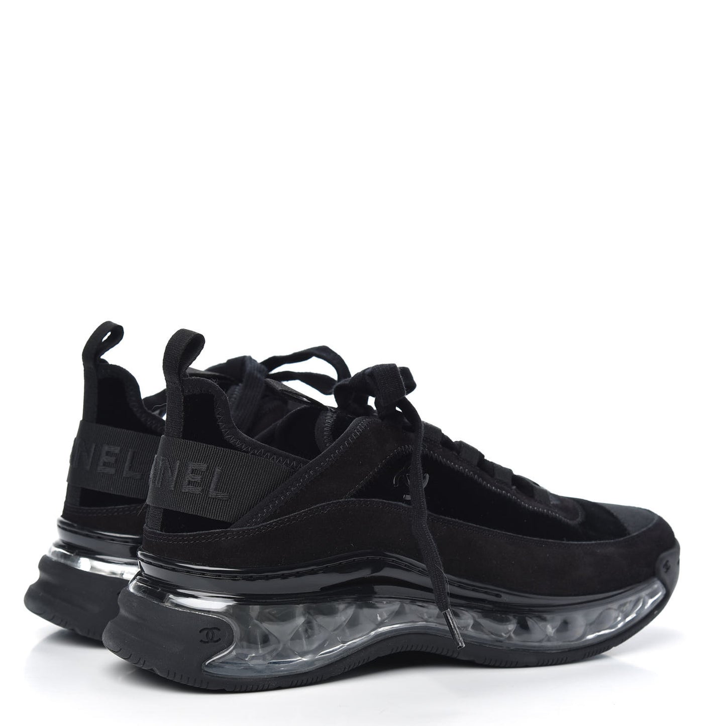 Suede Calfskin Velvet Grosgrain CC Sneakers 40 Black