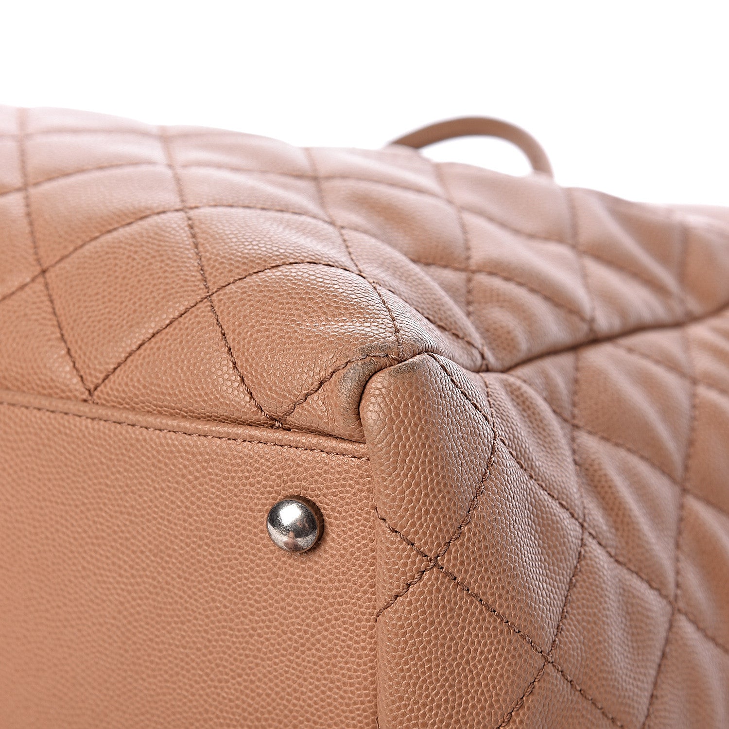 Chanel Caviar Quilted Large Coco Handle Shopping Tote Beige 10 of 16