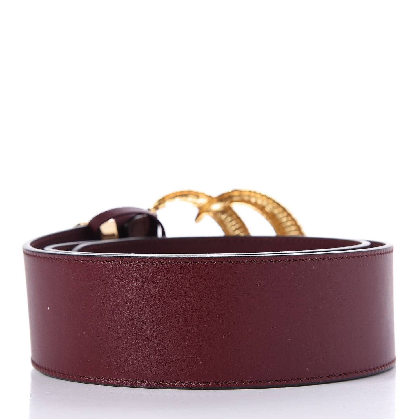 Calfskin Lizard Double G 50mm Belt 90 36 Vintage Bordeaux